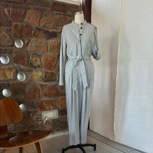 Equipment brand grey wool blend button down jumpsuit size 4 New!